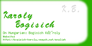 karoly bogisich business card